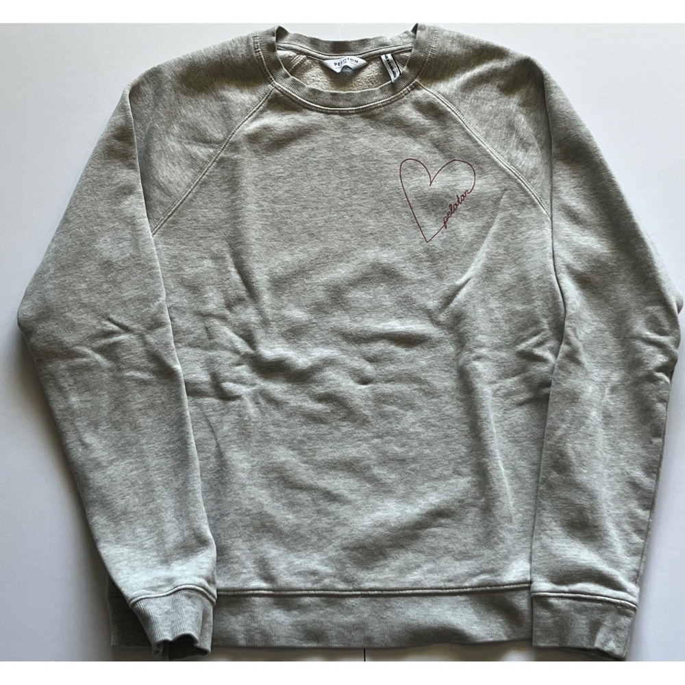 Peloton Ride Sweat & Love Grey Crewneck Sweatshirt Heart - Size XS